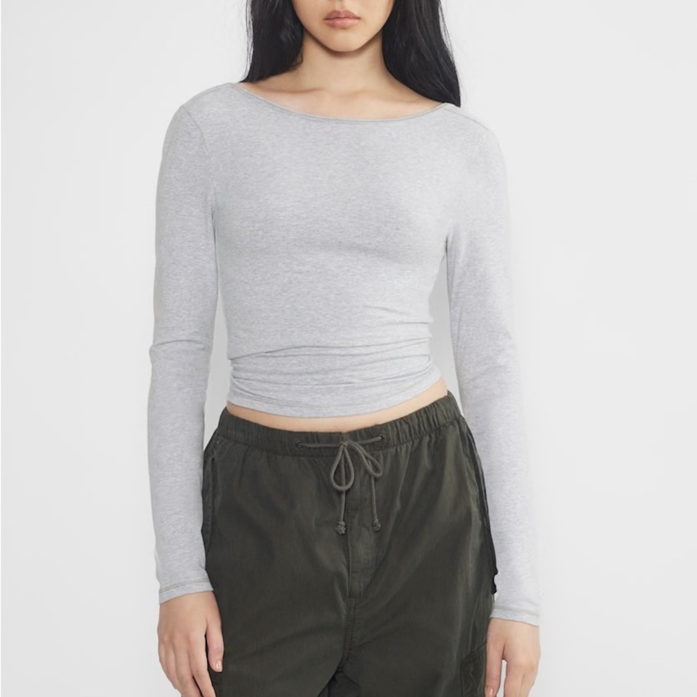 NWT Chill Times Long Sleeve Scoop Back Top